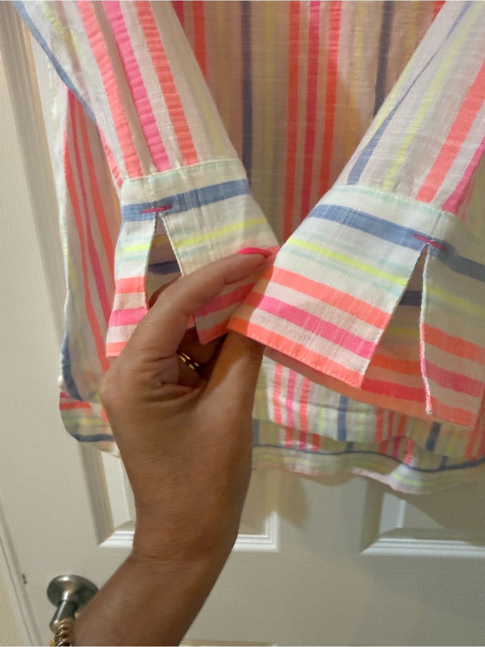 Vineyard Vines Striped Tunic Top - Pink, Blue, Yellow & Cream - Picture 2 of 8
